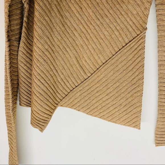 Free People Love & Harmony Wool Blend Asymmetric Hem Sweater Tan size S - Picture 5 of 13